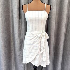 White Stripped Linen Mini Dress the impeccable pig size S
